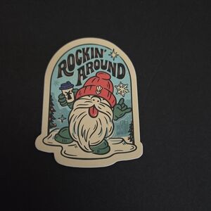 Dutch Bros Rockin' Around Gnome Sticker